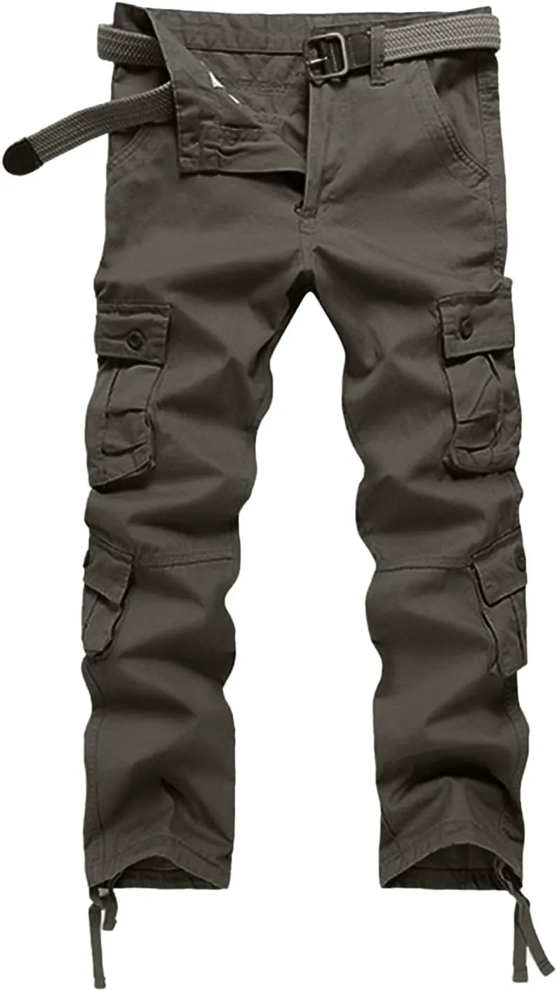 Men's Tactical Pants Water Resistant - Relaxed Fit Cargo Work Pants with Multi-Pockets, Ripstop Fabric, Flexible