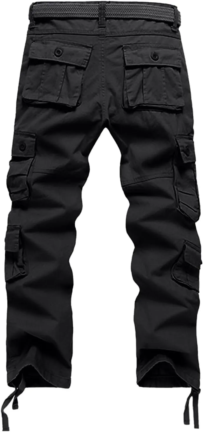 Men's Tactical Pants Water Resistant - Relaxed Fit Cargo Work Pants with Multi-Pockets, Ripstop Fabric, Flexible
