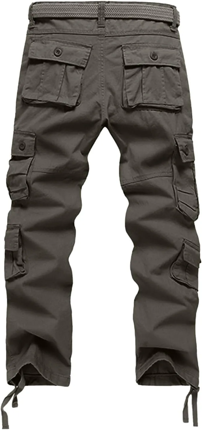 Men's Tactical Pants Water Resistant - Relaxed Fit Cargo Work Pants with Multi-Pockets, Ripstop Fabric, Flexible