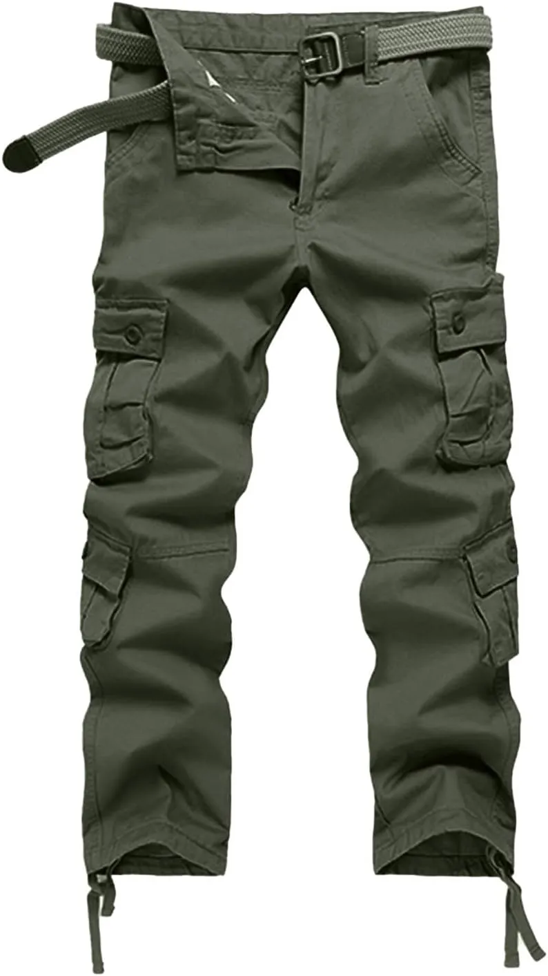 Men's Tactical Pants Water Resistant - Relaxed Fit Cargo Work Pants with Multi-Pockets, Ripstop Fabric, Flexible