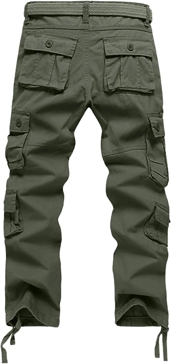 Men's Tactical Pants Water Resistant - Relaxed Fit Cargo Work Pants with Multi-Pockets, Ripstop Fabric, Flexible