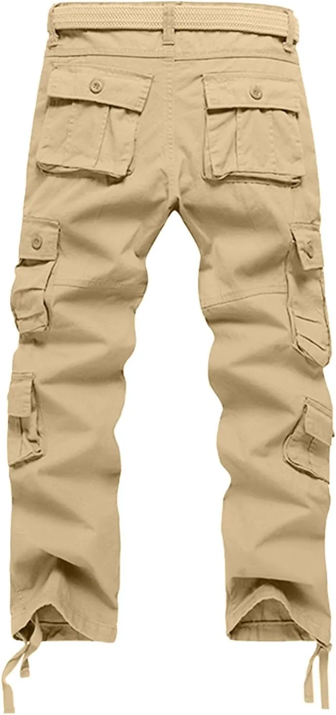 Men's Tactical Pants Water Resistant - Relaxed Fit Cargo Work Pants with Multi-Pockets, Ripstop Fabric, Flexible