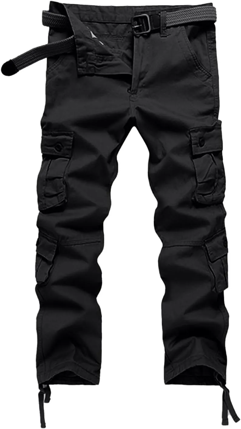 Men's Tactical Pants Water Resistant - Relaxed Fit Cargo Work Pants with Multi-Pockets, Ripstop Fabric, Flexible
