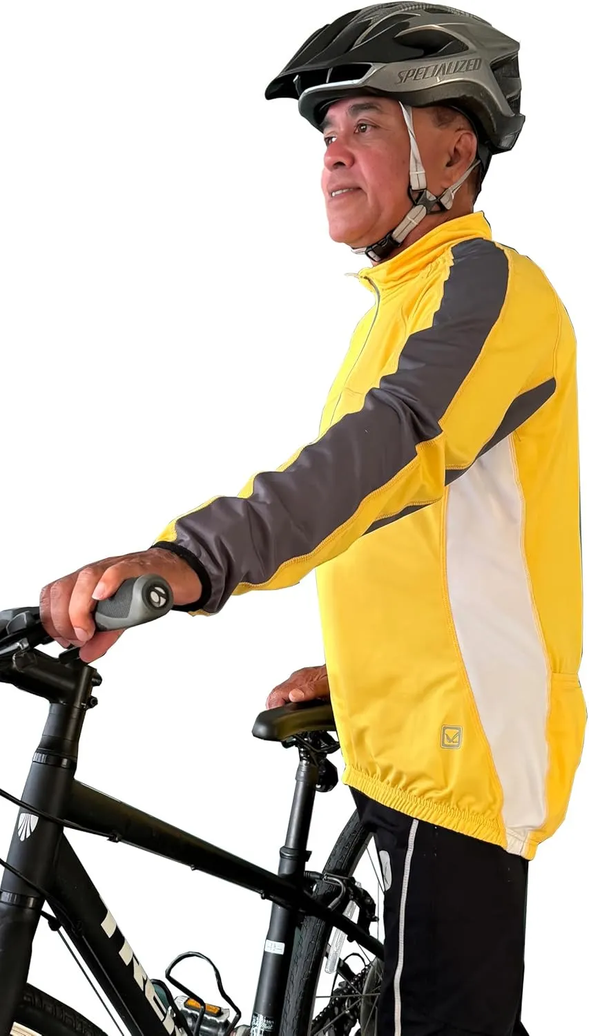 Men's TopCool Reflective Zipper Long Sleeved Spring Fall Winter Biking Cycling Jersey