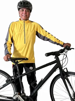Men's TopCool Reflective Zipper Long Sleeved Spring Fall Winter Biking Cycling Jersey