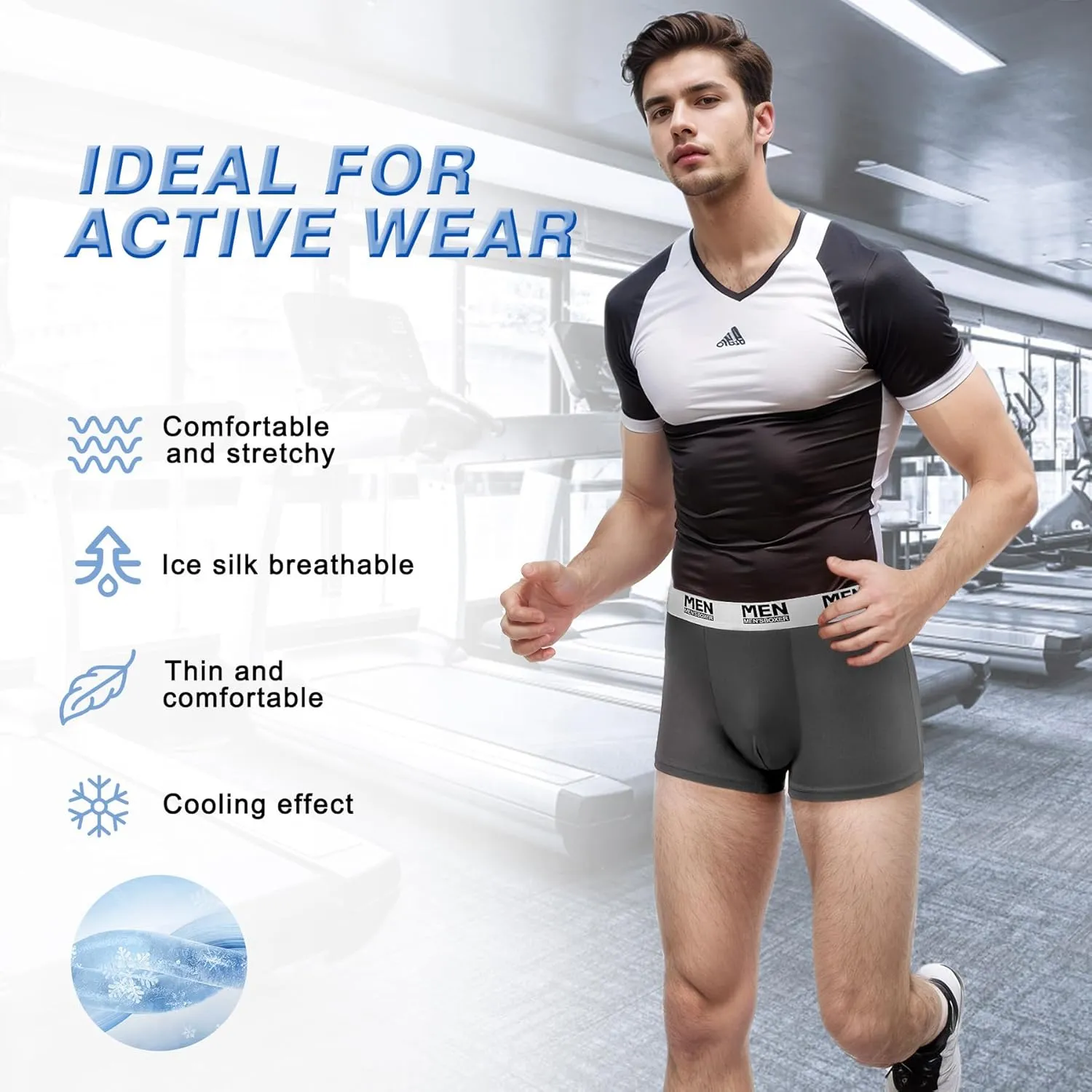 Men's Trunks Underwear - Mens Breathable Anti-Chafing Moisture Wicking Underwear 4 Pack