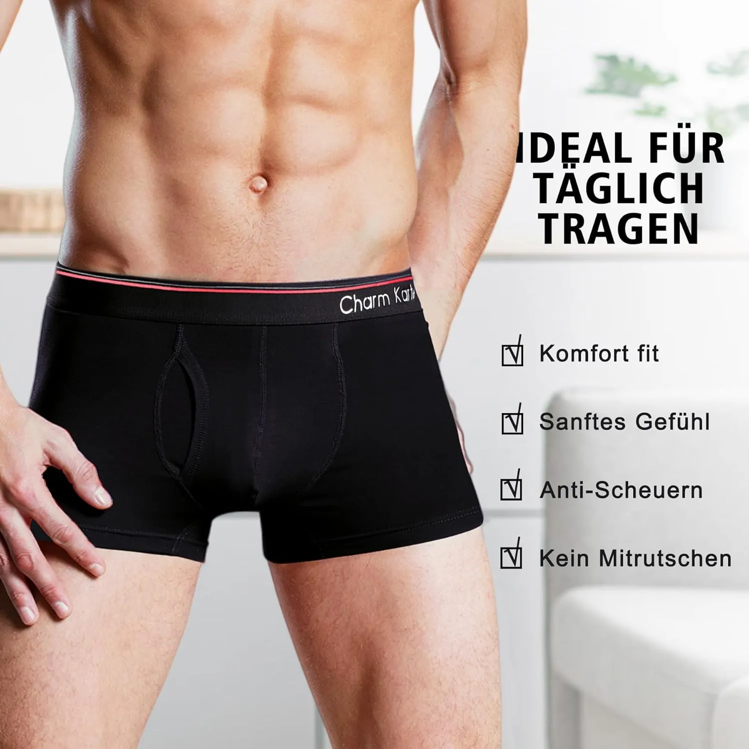 Men's Trunks Underwear - Mens Breathable Anti-Chafing Moisture Wicking Underwear 4 Pack