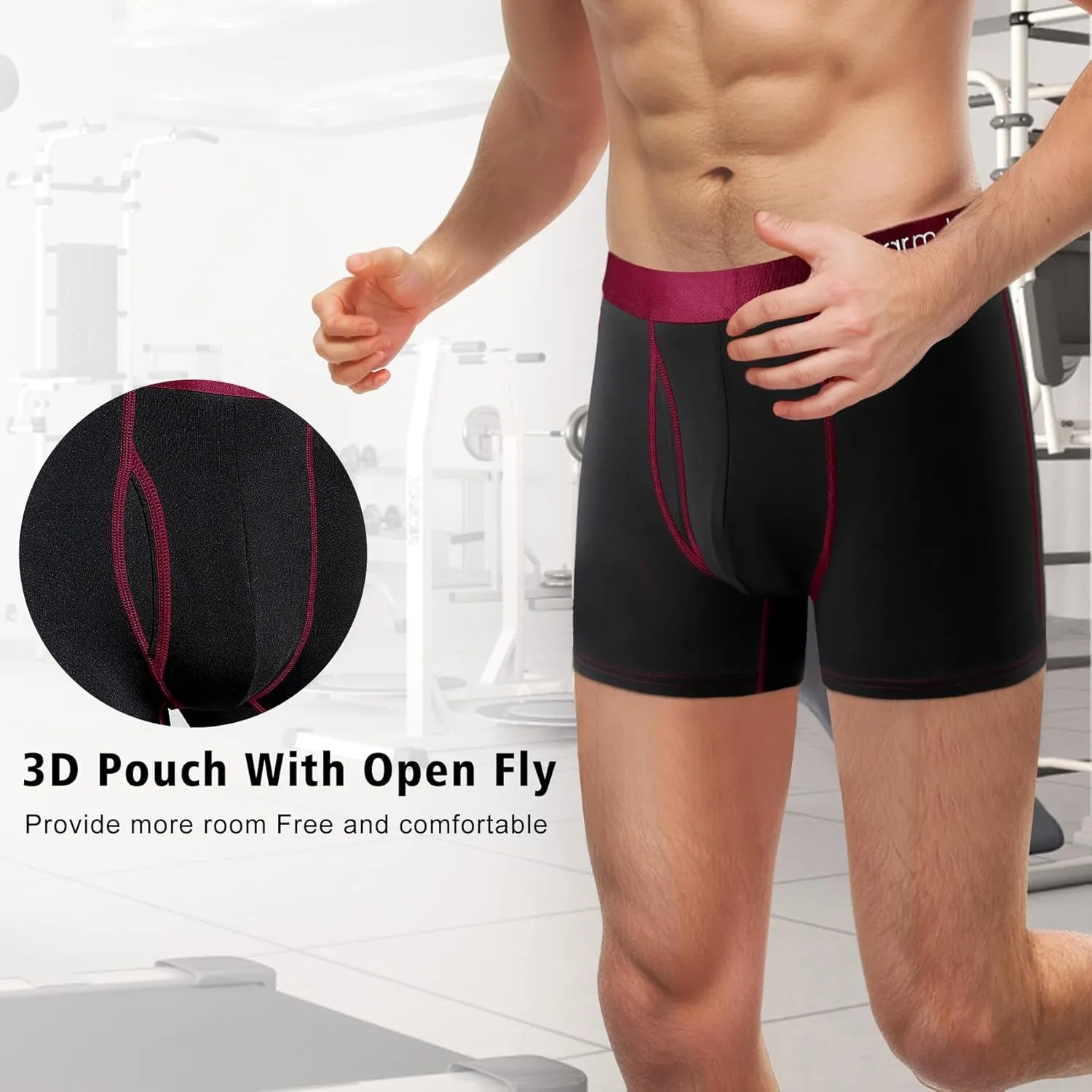 Men's Trunks Underwear - Mens Breathable Anti-Chafing Moisture Wicking Underwear 4 Pack