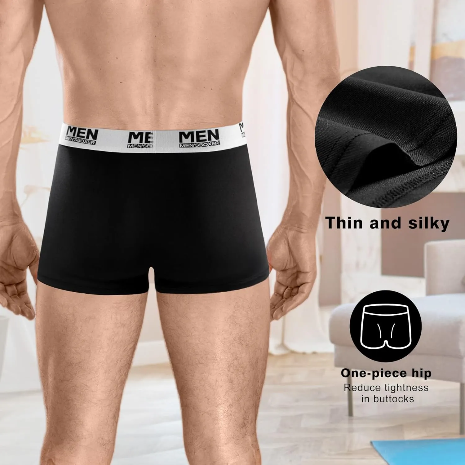Men's Trunks Underwear - Mens Breathable Anti-Chafing Moisture Wicking Underwear 4 Pack