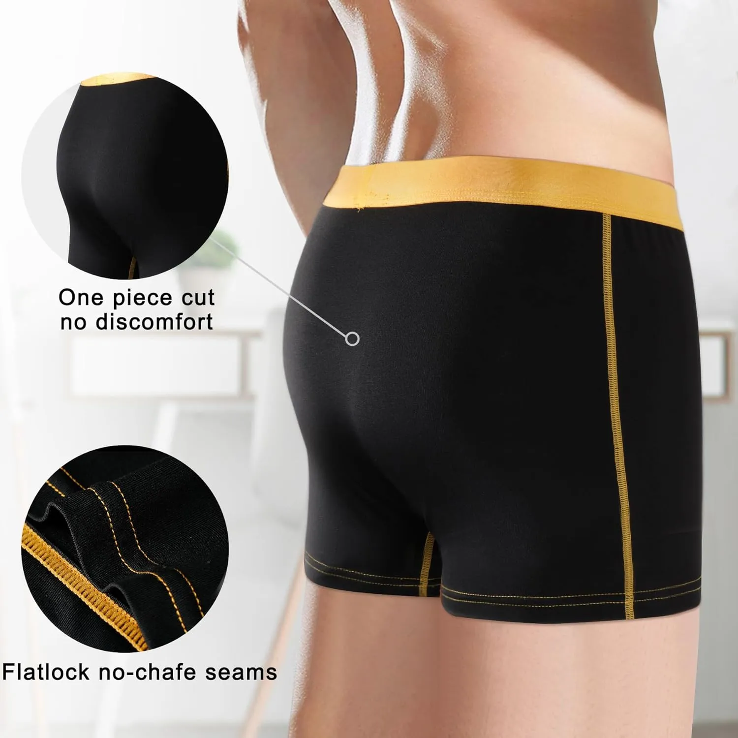 Men's Trunks Underwear - Mens Breathable Anti-Chafing Moisture Wicking Underwear 4 Pack