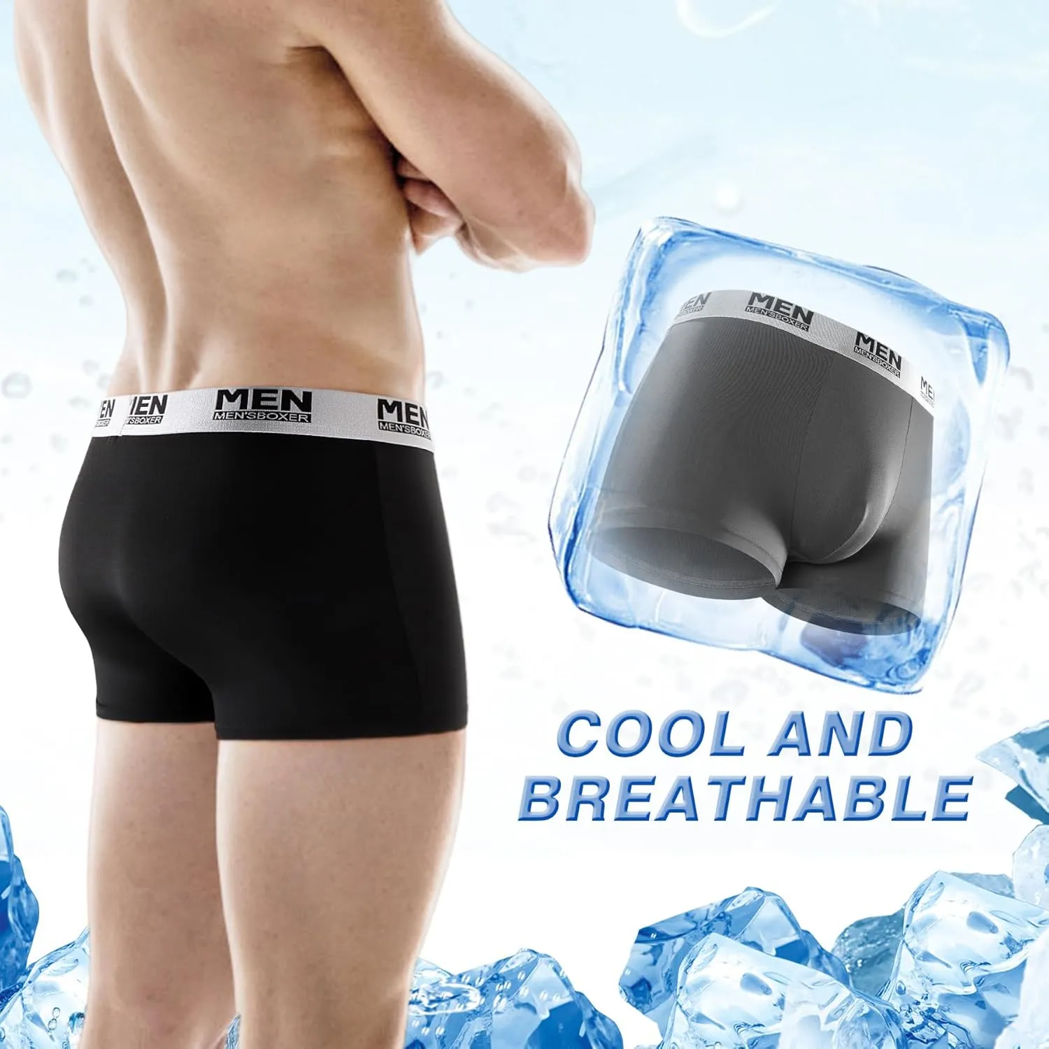Men's Trunks Underwear - Mens Breathable Anti-Chafing Moisture Wicking Underwear 4 Pack