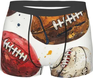 Men's Underwear Boxer Briefs Breathable Stretch - Football Baseball Art