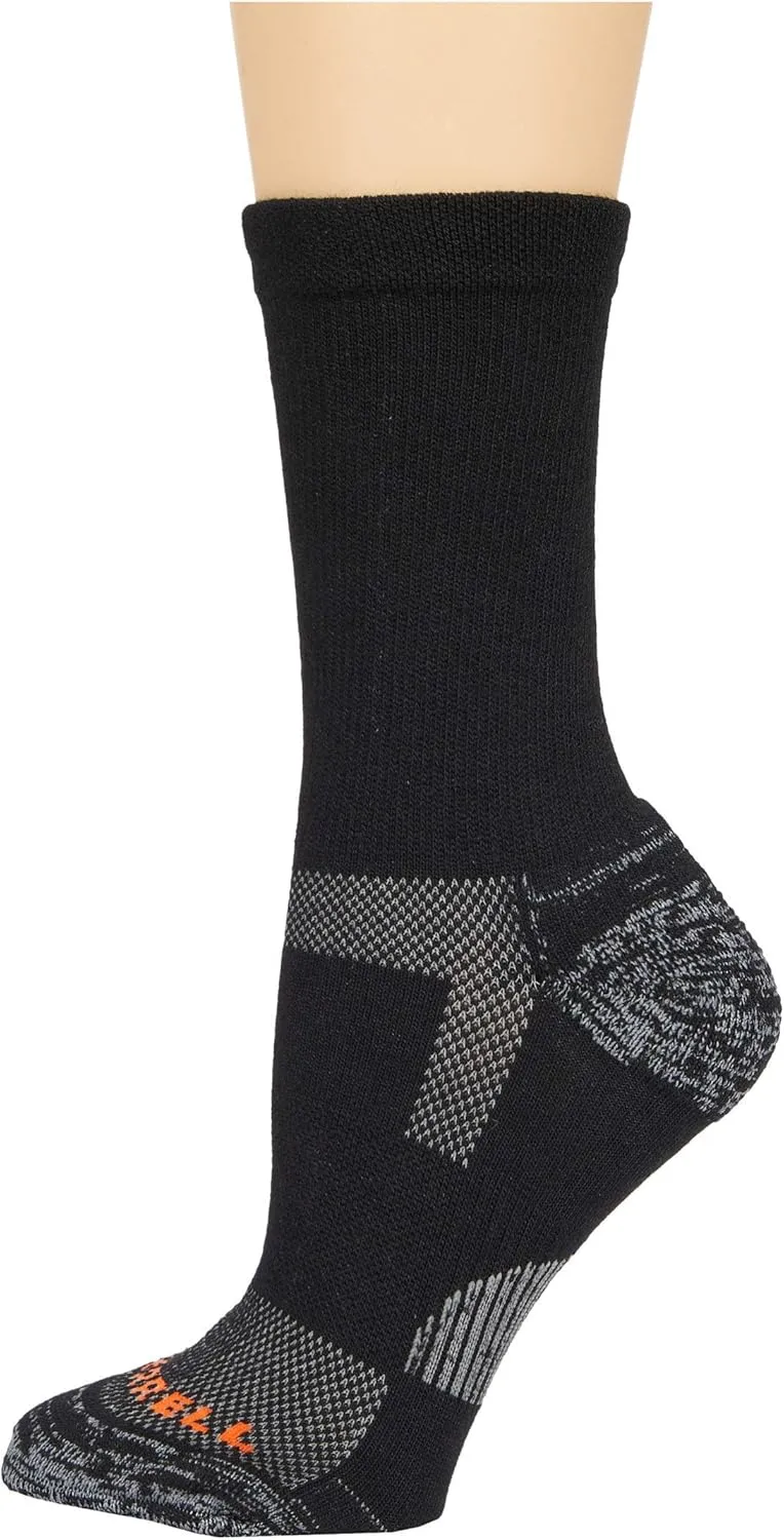 Merrell Men's and Women's Lightweight Day Hiker Socks-Unisex Coolmax Thermolite Wool Blend and Zoned Cushion