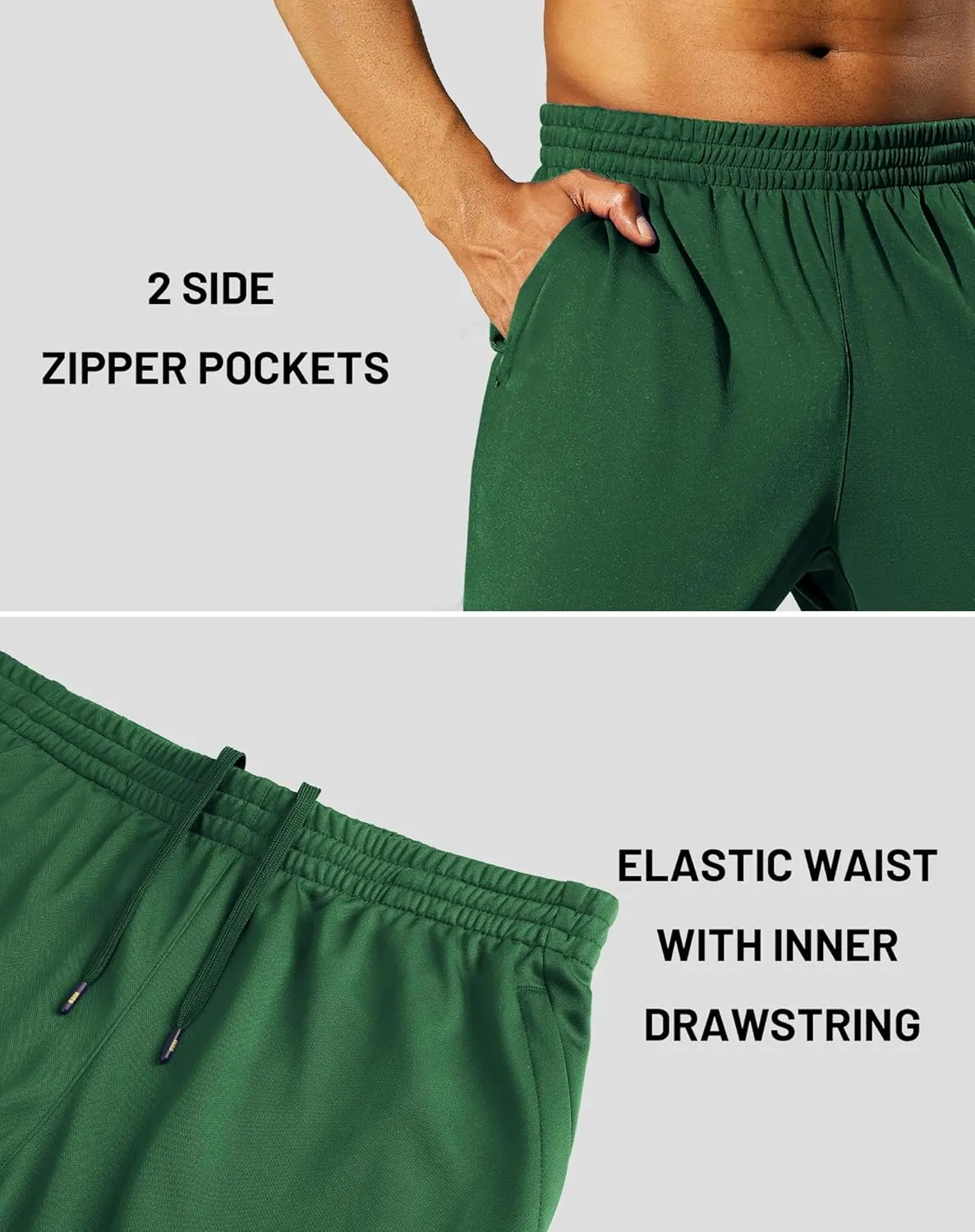 MIER Men’s Sweatpants with Pockets, Athletic Training Track Jogger, Soccer Warm-up Pants with Zipper Ankle