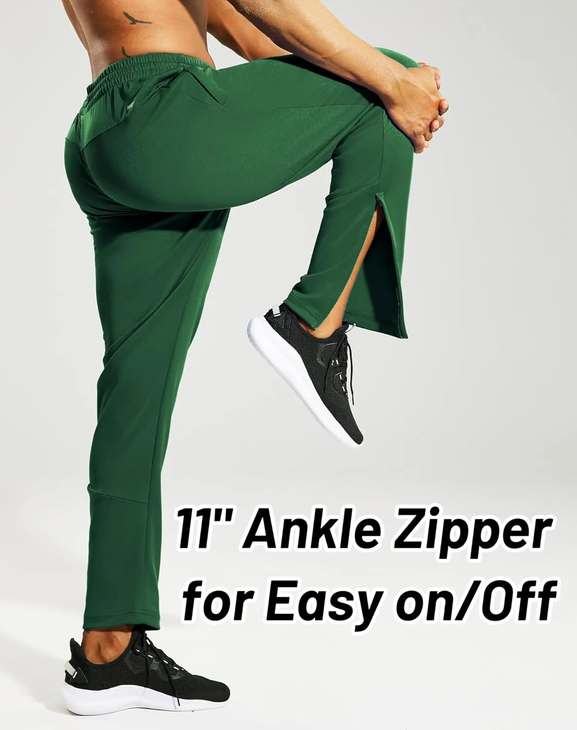 MIER Men’s Sweatpants with Pockets, Athletic Training Track Jogger, Soccer Warm-up Pants with Zipper Ankle
