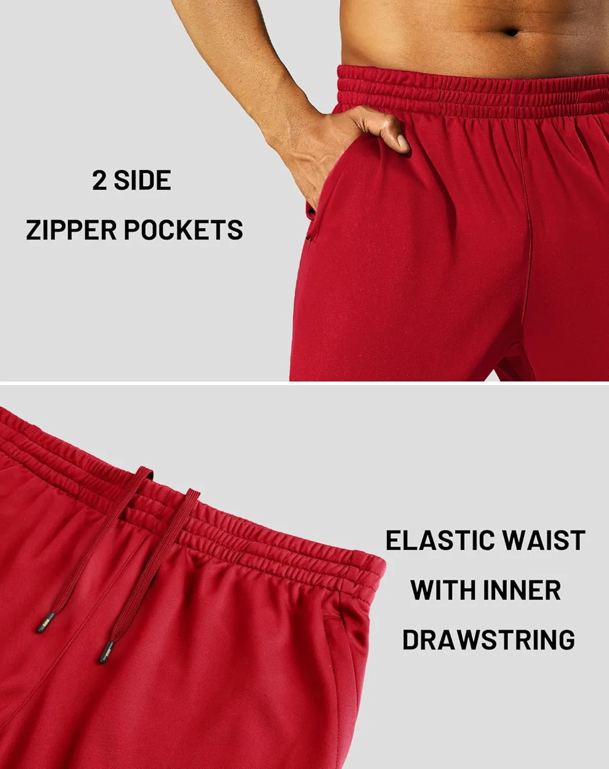 MIER Men’s Sweatpants with Pockets, Athletic Training Track Jogger, Soccer Warm-up Pants with Zipper Ankle