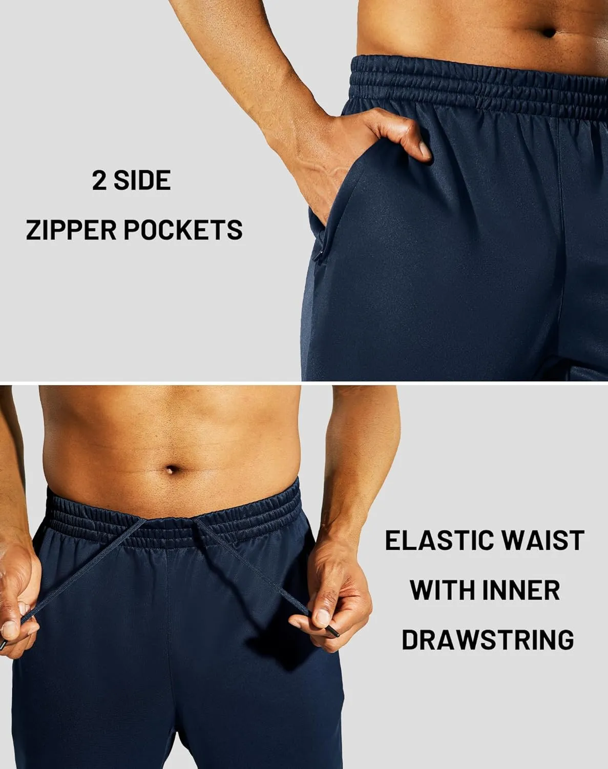 MIER Men’s Sweatpants with Pockets, Athletic Training Track Jogger, Soccer Warm-up Pants with Zipper Ankle