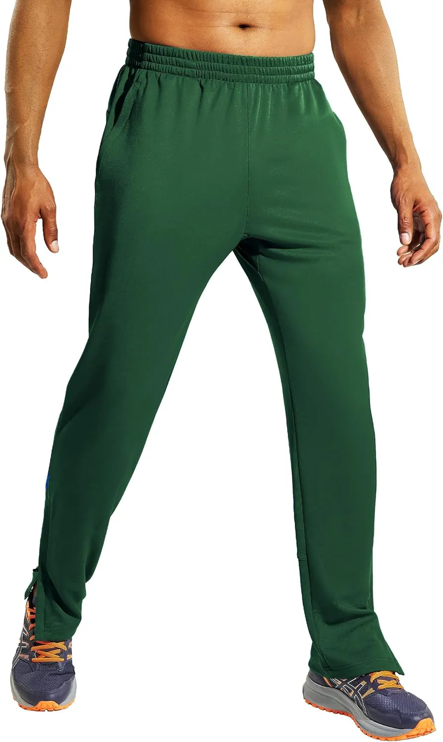 MIER Men’s Sweatpants with Pockets, Athletic Training Track Jogger, Soccer Warm-up Pants with Zipper Ankle
