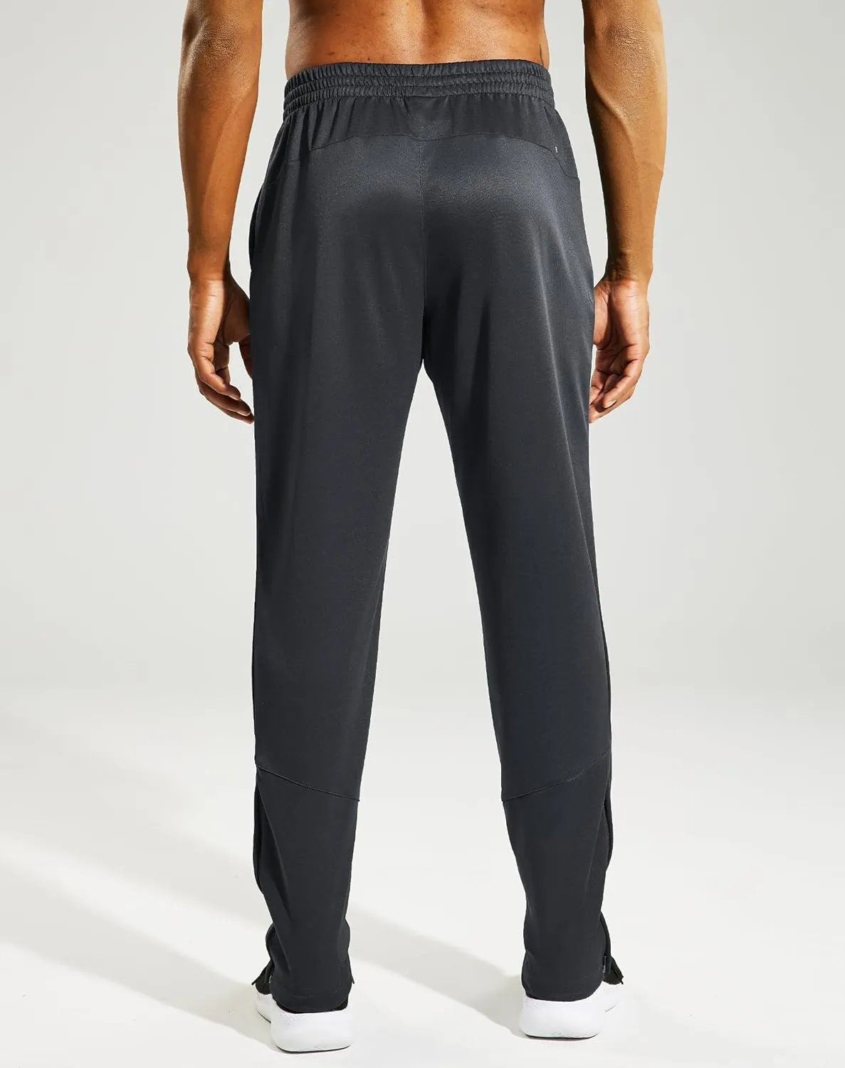 MIER Men’s Sweatpants with Pockets, Athletic Training Track Jogger, Soccer Warm-up Pants with Zipper Ankle