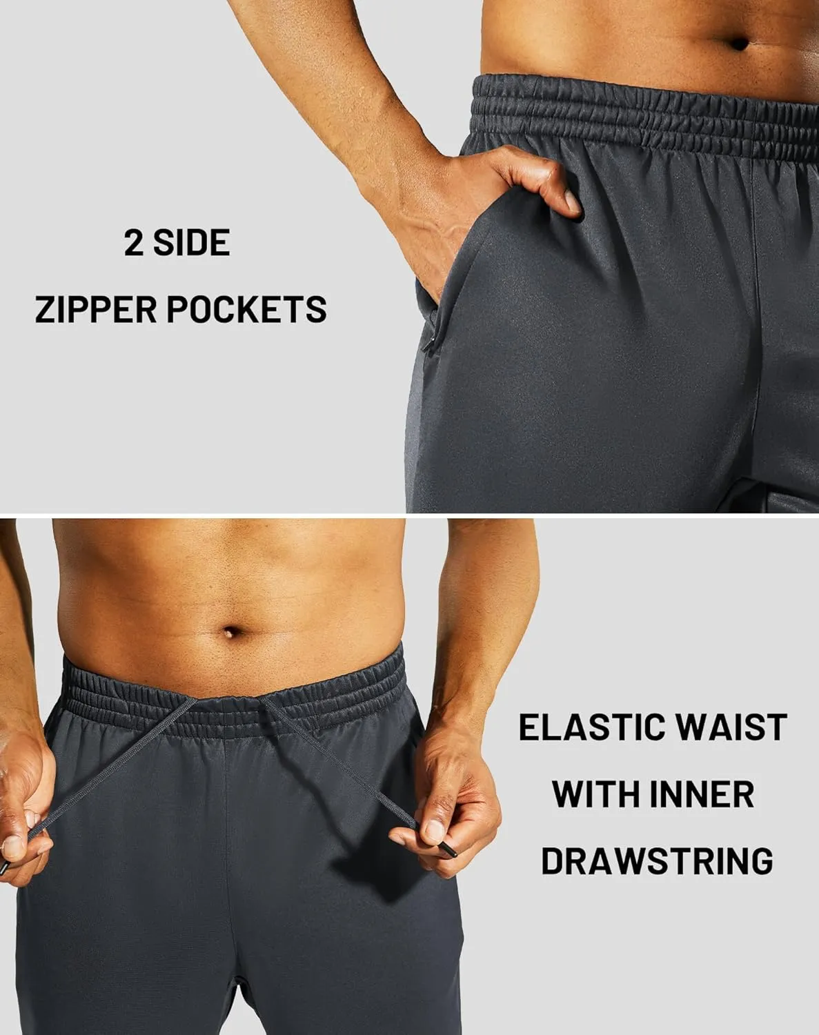MIER Men’s Sweatpants with Pockets, Athletic Training Track Jogger, Soccer Warm-up Pants with Zipper Ankle