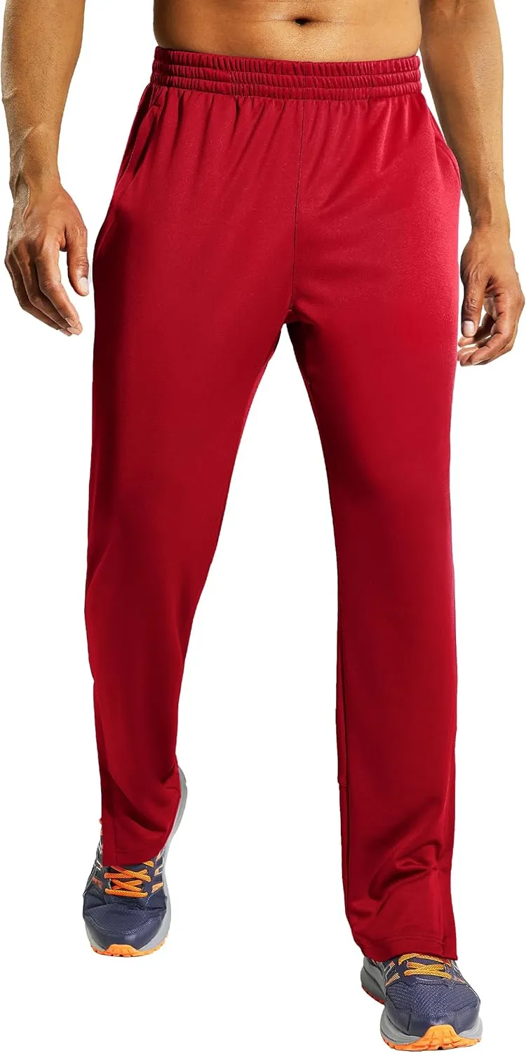 MIER Men’s Sweatpants with Pockets, Athletic Training Track Jogger, Soccer Warm-up Pants with Zipper Ankle