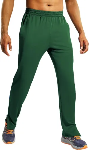 MIER Men’s Sweatpants with Pockets, Athletic Training Track Jogger, Soccer Warm-up Pants with Zipper Ankle