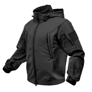 MilSpec Special Ops Tactical Softshell Jacket with Hood Black