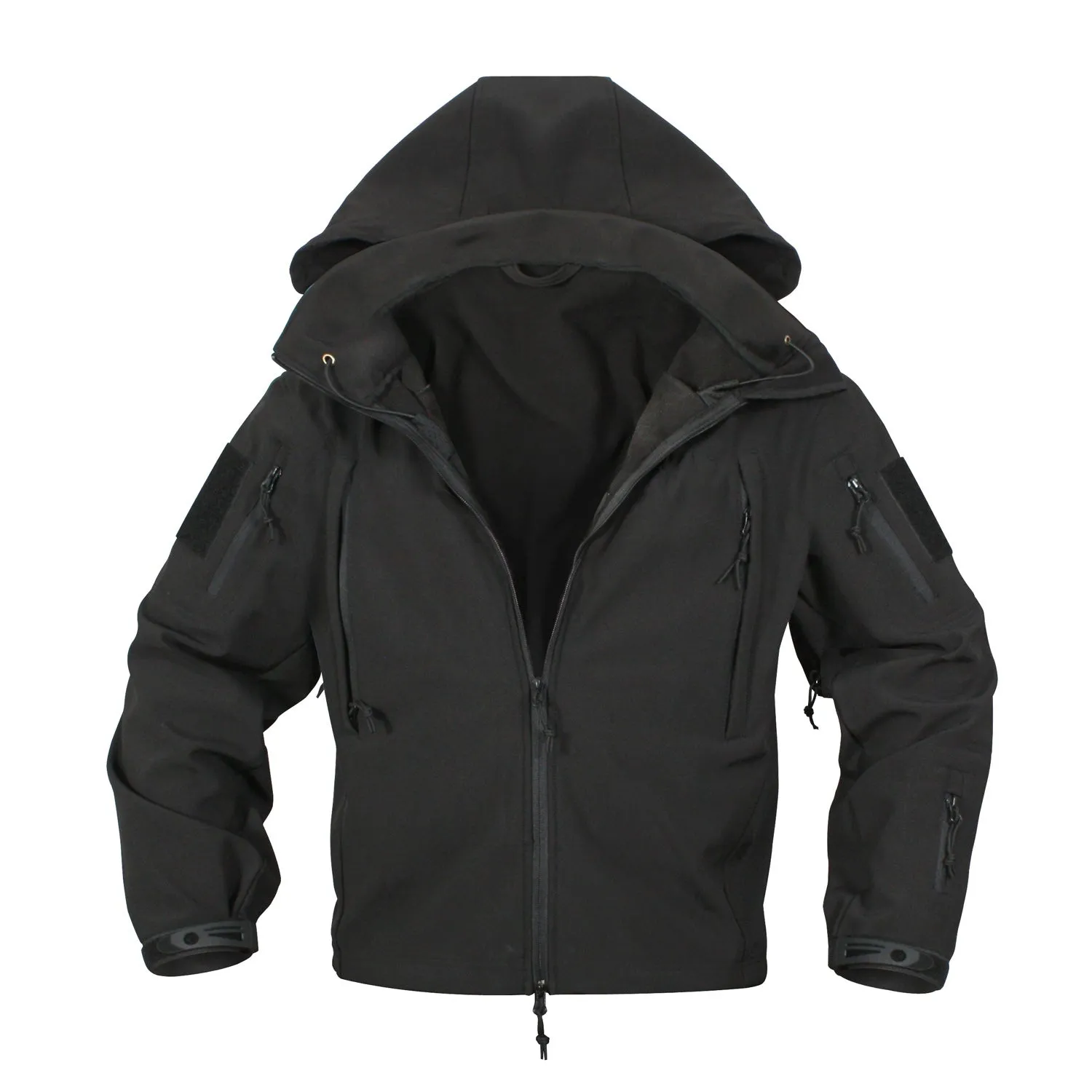 MilSpec Special Ops Tactical Softshell Jacket with Hood Black