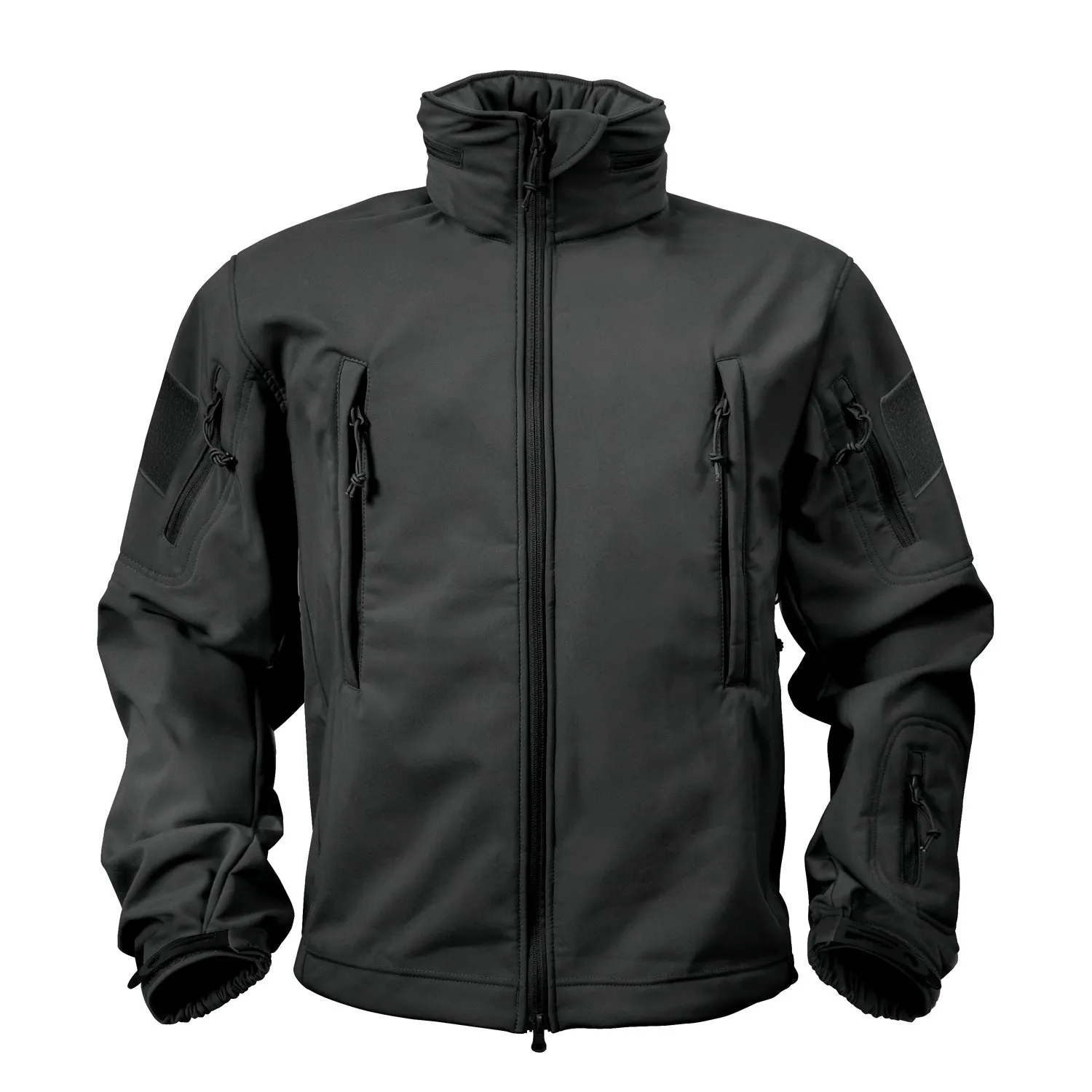 MilSpec Special Ops Tactical Softshell Jacket with Hood Black