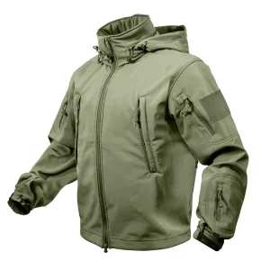 MilSpec Special Ops Tactical Softshell Jacket with Hood Olive Drab