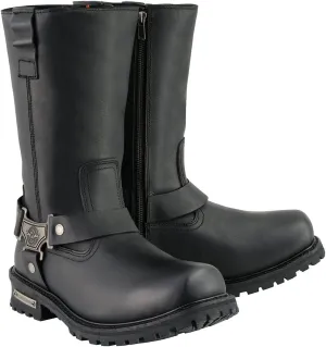 Milwaukee Leather Men's Waterproof Harness Square Toe Boots (Black, Size 10W/11")