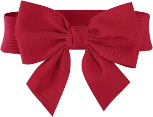 MUXXN Women's Vintage Bowknot Wide Elastic Stretchy Cinch Belt
