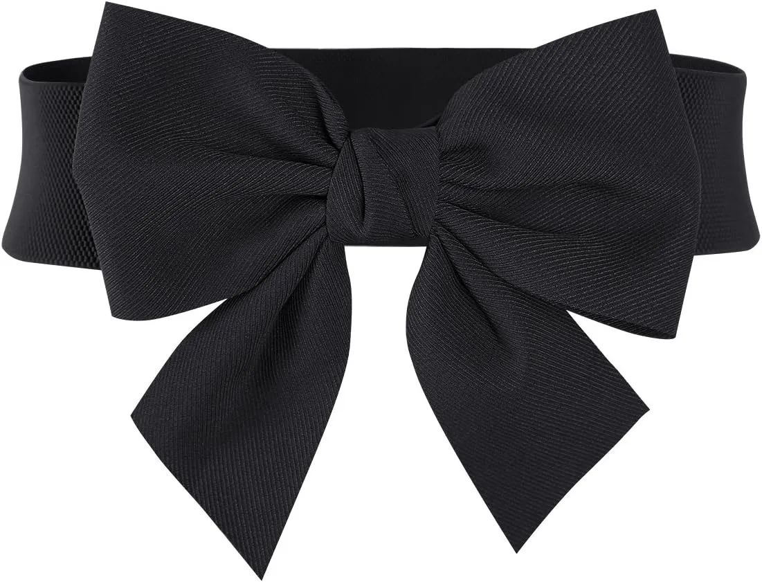 MUXXN Women's Vintage Bowknot Wide Elastic Stretchy Cinch Belt