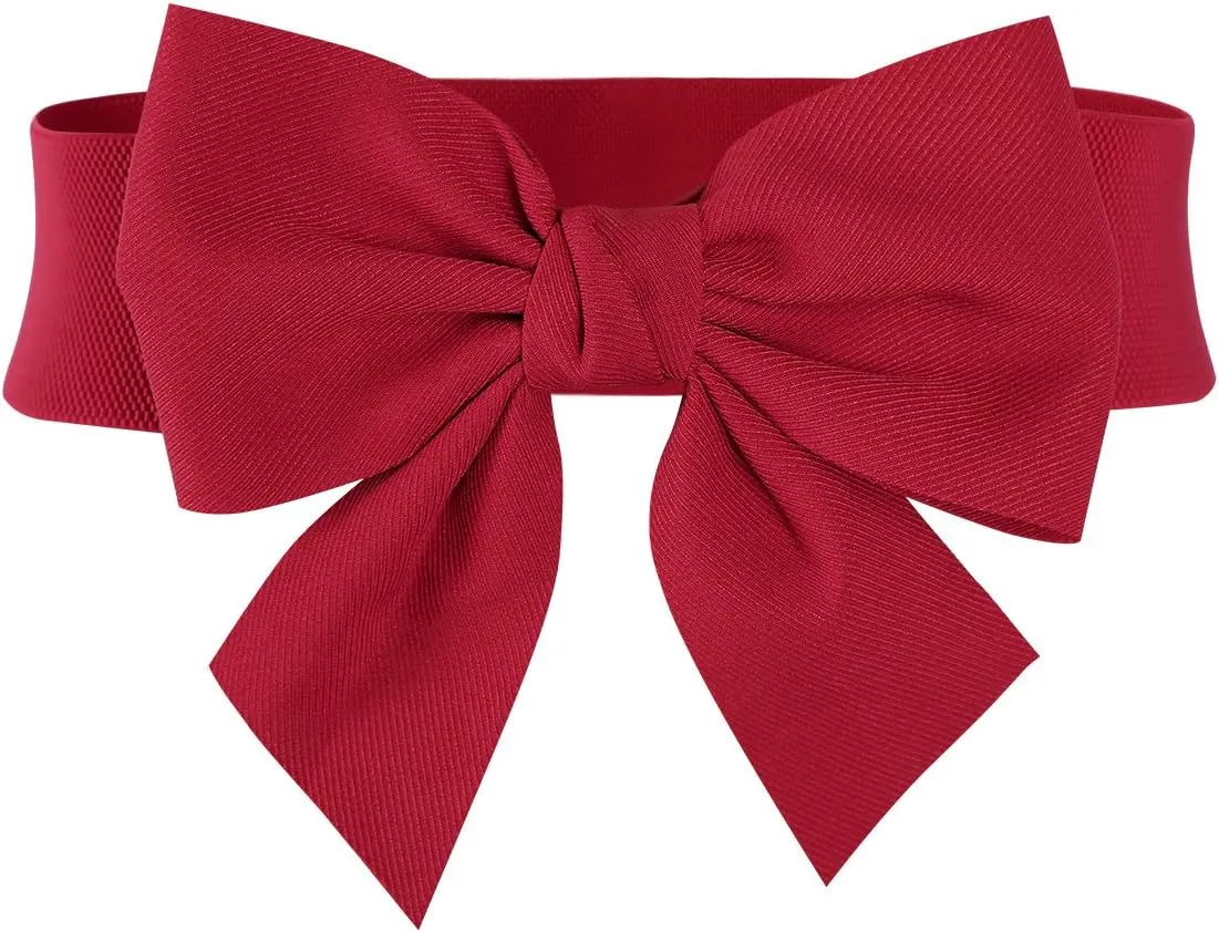 MUXXN Women's Vintage Bowknot Wide Elastic Stretchy Cinch Belt