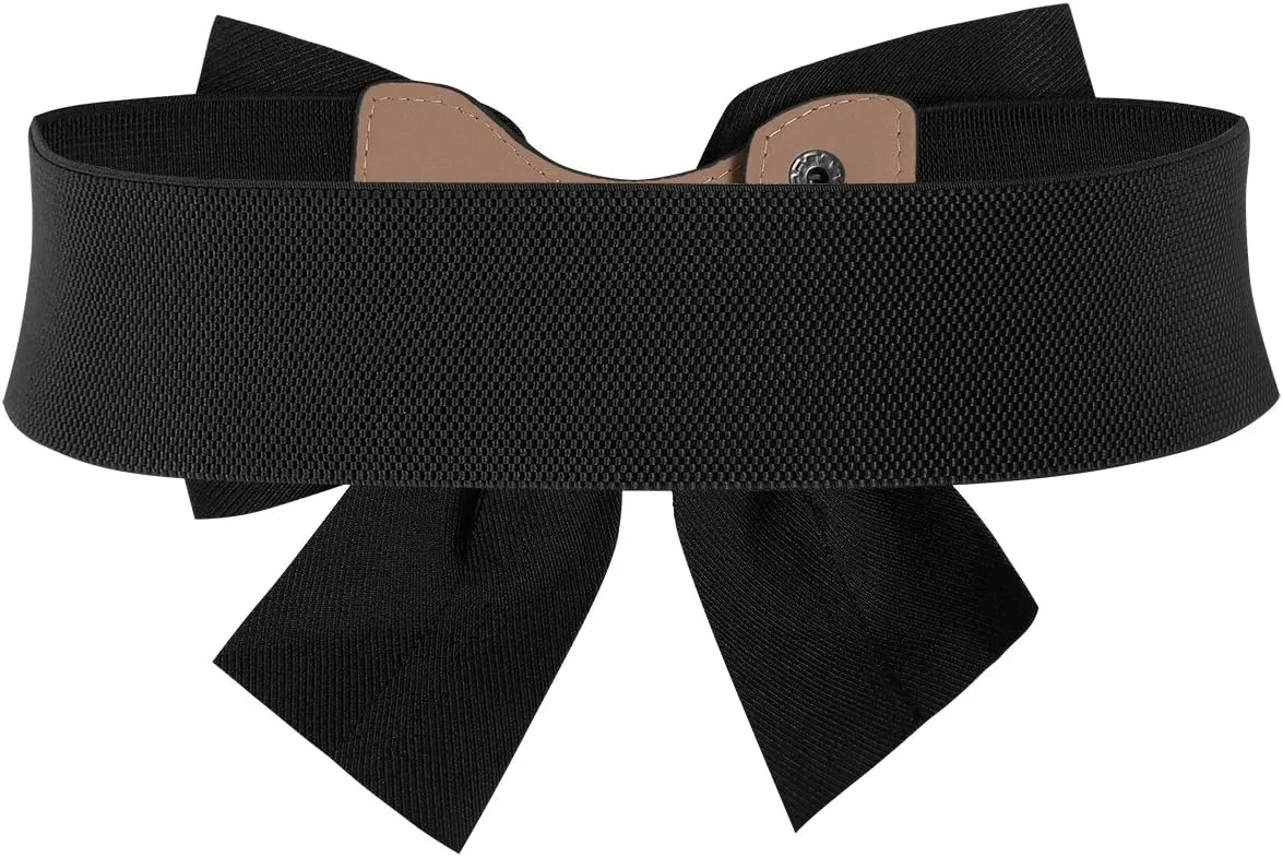 MUXXN Women's Vintage Bowknot Wide Elastic Stretchy Cinch Belt