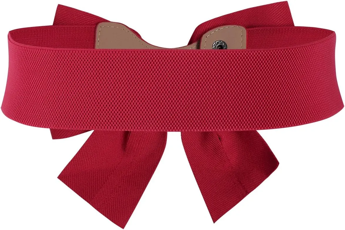 MUXXN Women's Vintage Bowknot Wide Elastic Stretchy Cinch Belt