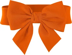MUXXN Women's Vintage Bowknot Wide Elastic Stretchy Cinch Belt