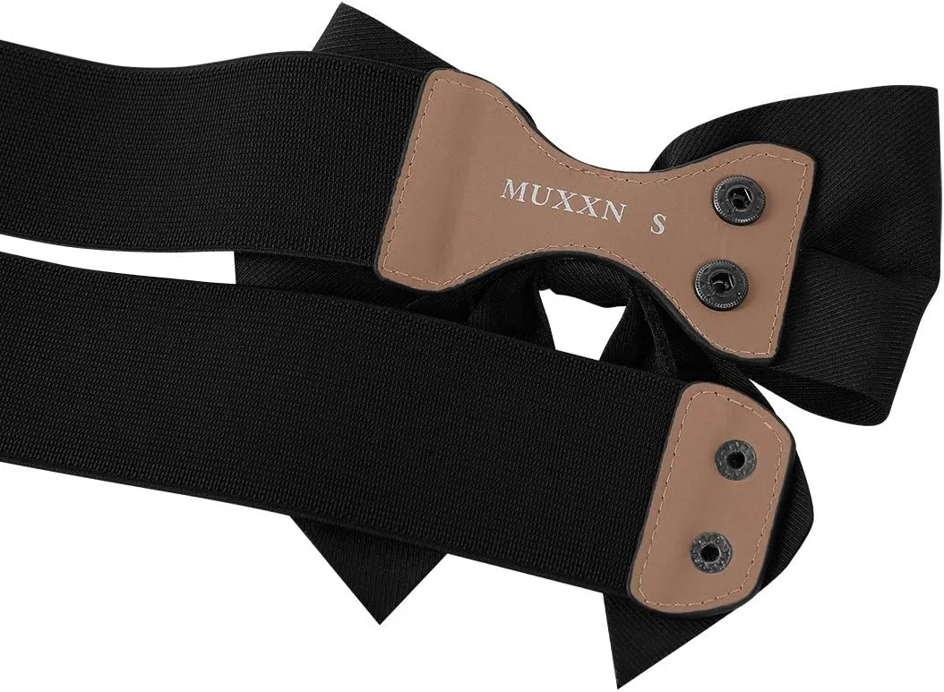 MUXXN Women's Vintage Bowknot Wide Elastic Stretchy Cinch Belt