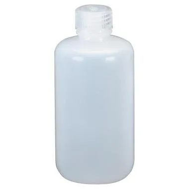 Nalgene 8oz Clear Narrow Mouth Round Bottle(HDPE)