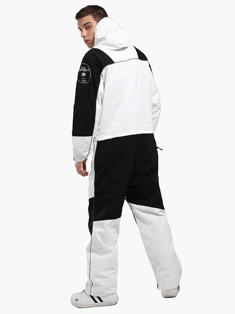new unisex ski suit fluorescent camouflage waterproof and breathable night single and double board one-piece snow suit