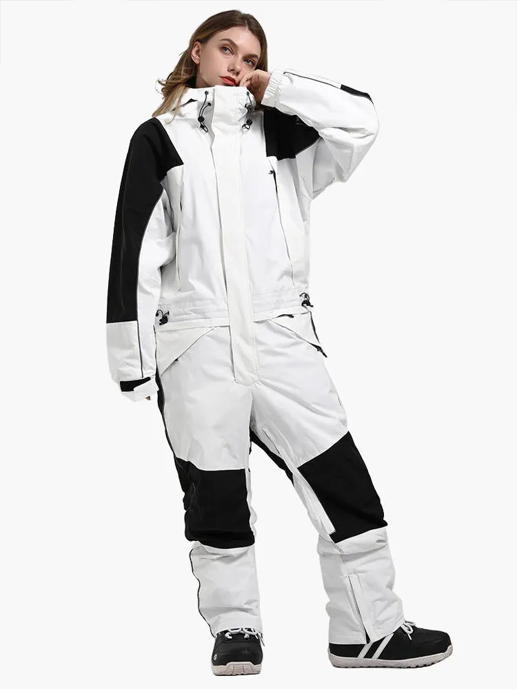 new unisex ski suit fluorescent camouflage waterproof and breathable night single and double board one-piece snow suit