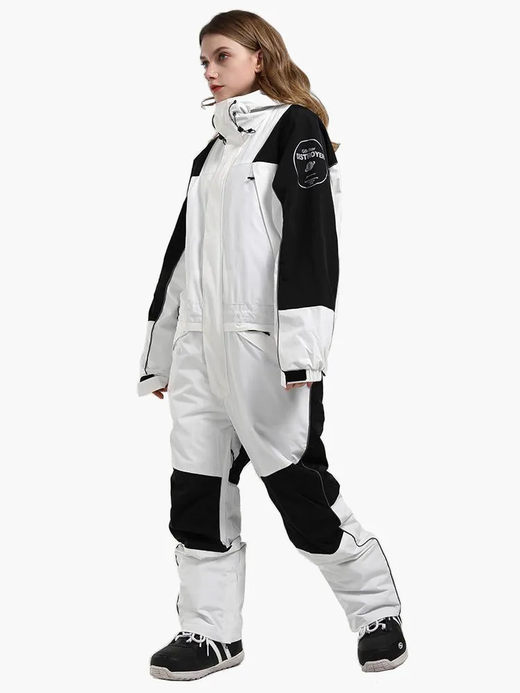 new unisex ski suit fluorescent camouflage waterproof and breathable night single and double board one-piece snow suit