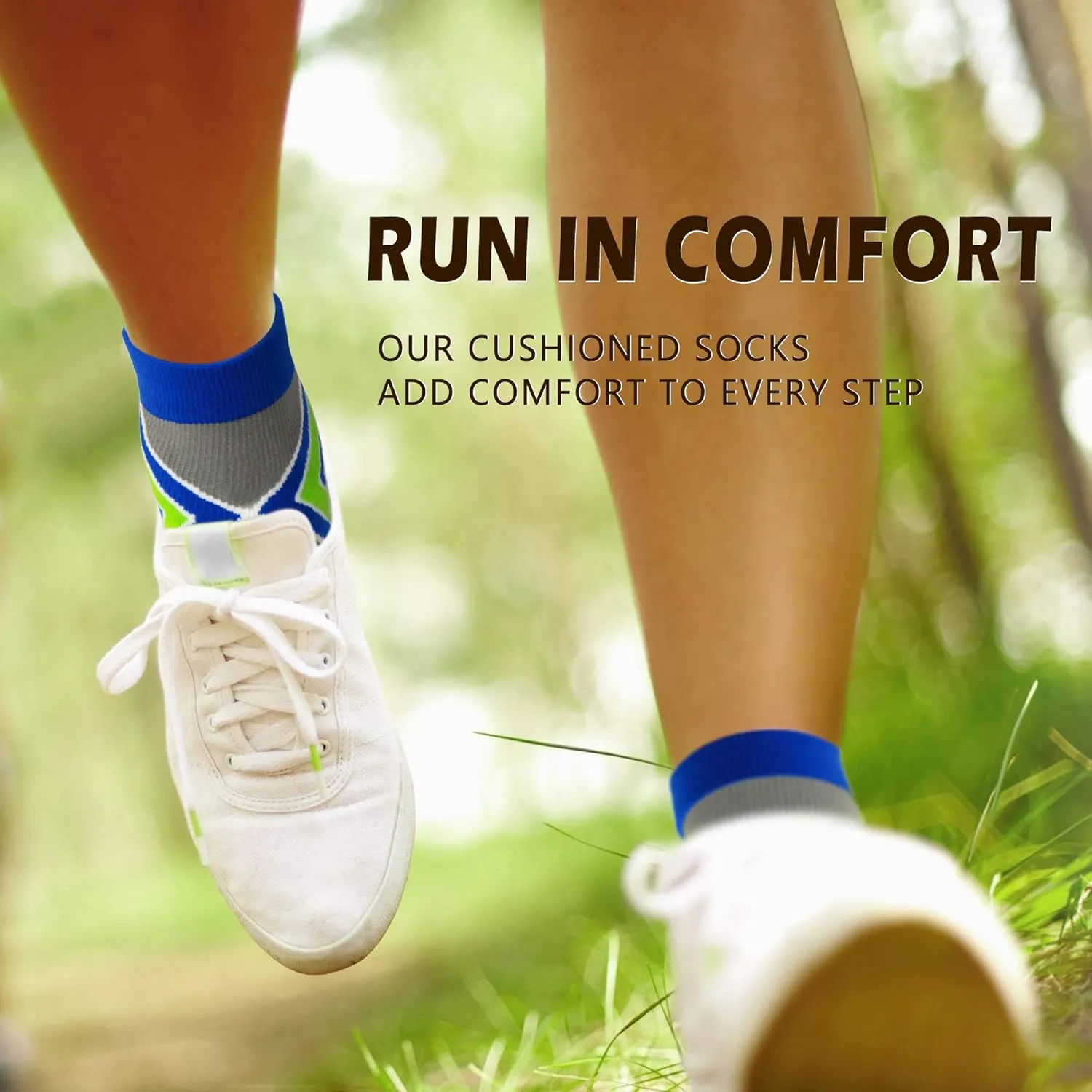 NEWZILL Ankle Compression Socks for Men & Women, Cushioned Low Cut Compression Running Socks with Ankle Support