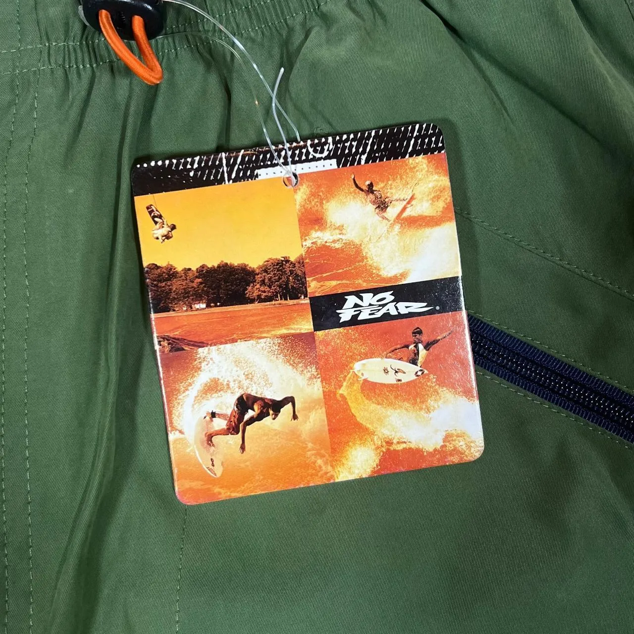 NO FEAR Classic Green Outdoor Hiking Windbreaker Utility Track Pants Trousers