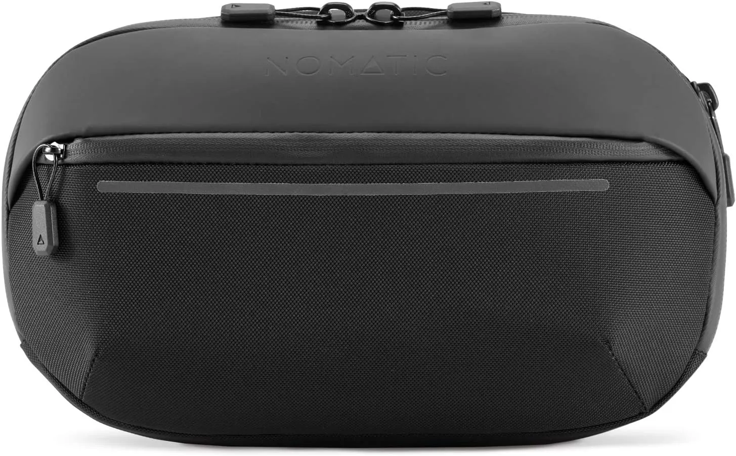 NOMATIC Navigator Premium Sling Bag - 1L w/ 2L Built-In Expansion - Slim & Lightweight Crossbody, Fanny-Pack - Water Resistant Everyday (Black)