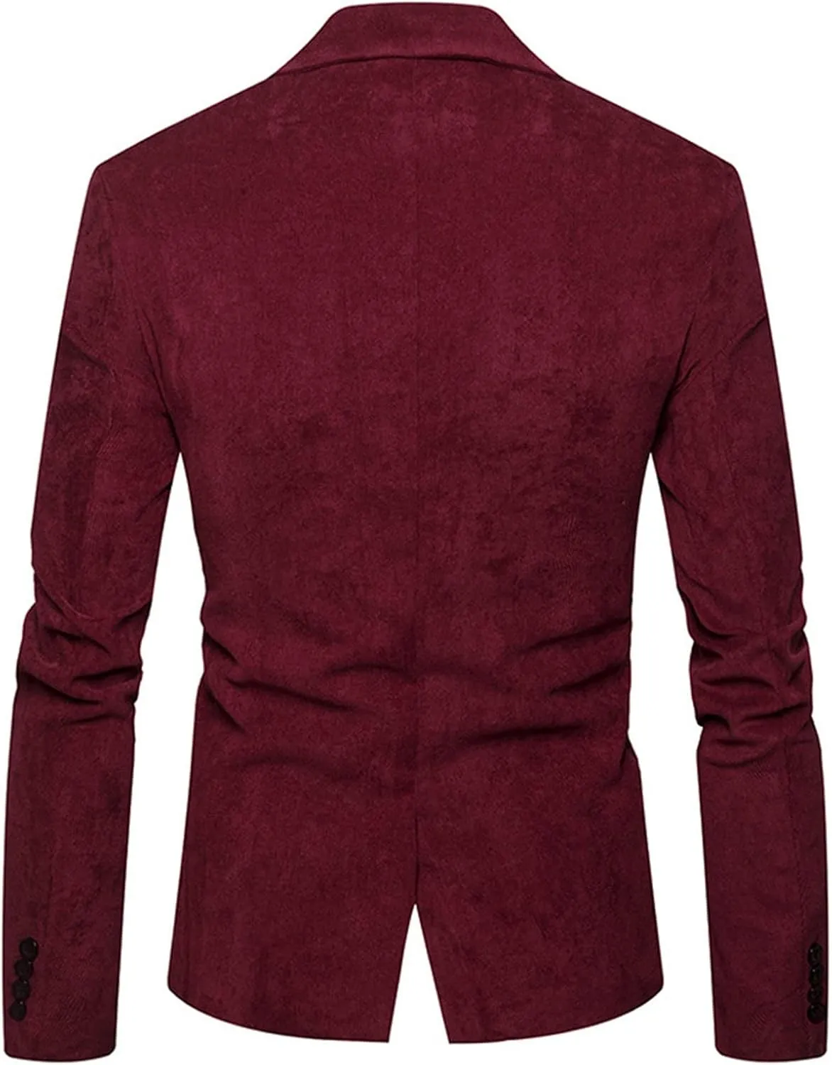 Notch Lapel Corduroy Blazer Jackets for Men Slim Fit One Button Suit Jacket with Pockets Lightweight Sport Coats