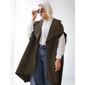 Olive Oversized waterproof vest