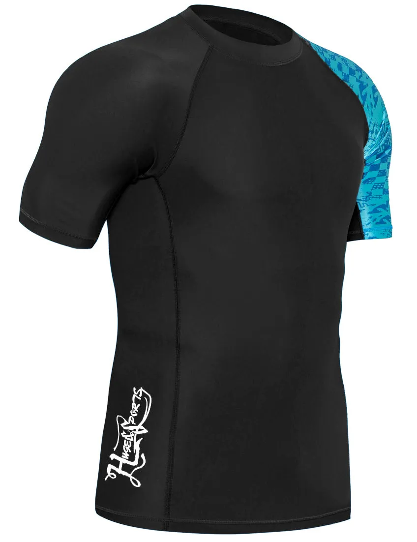 One for All Essential Short-Sleeves Rash Guard Champ - Blue Pictogram