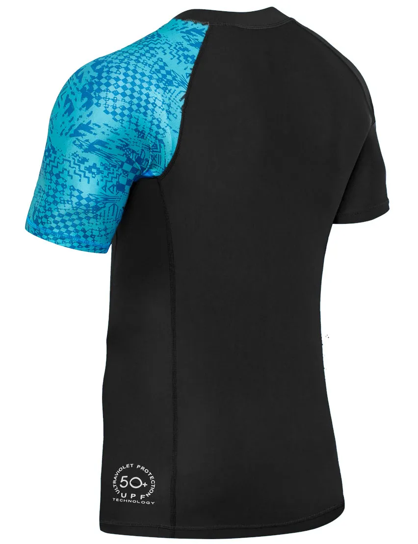 One for All Essential Short-Sleeves Rash Guard Champ - Blue Pictogram