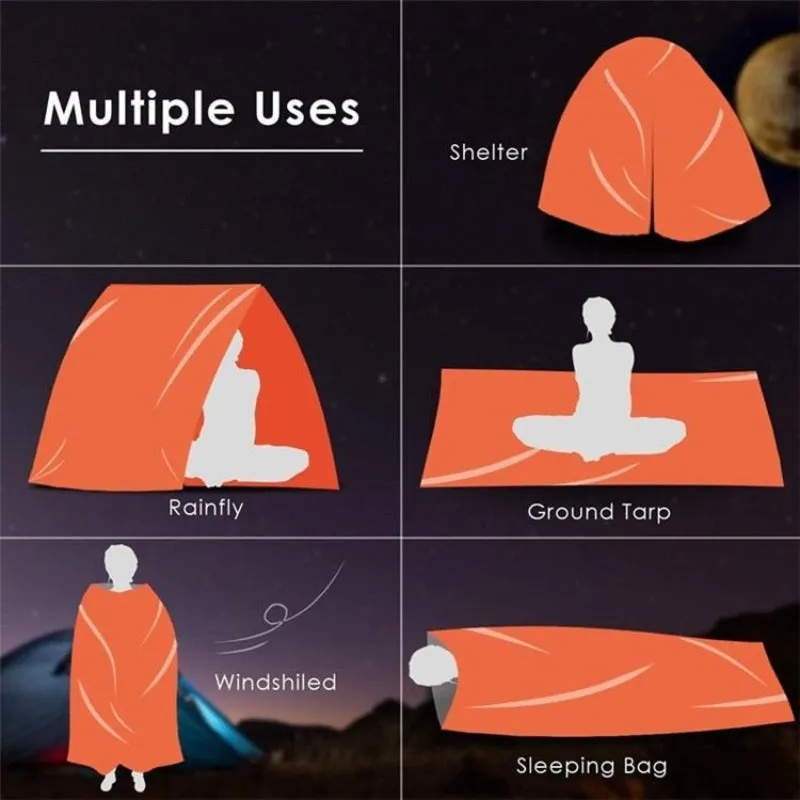 Outdoor Emergency Survival Portable Waterproof Reusable Thermal Sleeping Bag